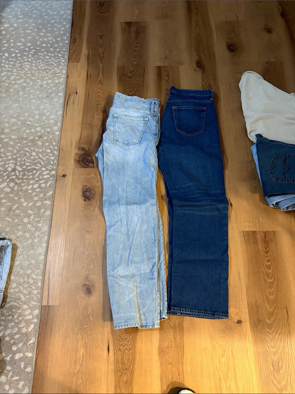 Old Navy Dark Blue and Light Blue Straight Jeans - Pair 34x32